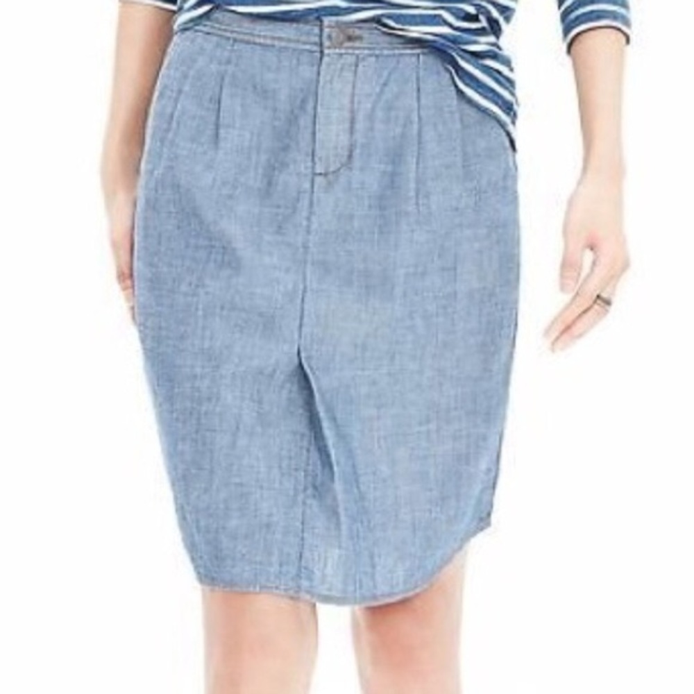 Banana Republic Chambray Pencil Skirt